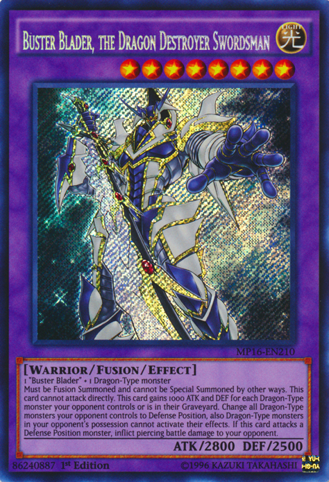 Buster Blader, the Dragon Destroyer Swordsman [MP16-EN210] Secret Rare - PokeCharles PokeStore