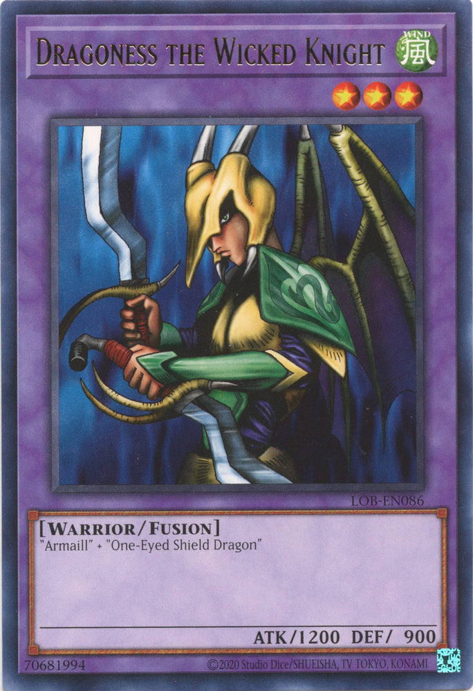 Dragoness the Wicked Knight (25th Anniversary) [LOB-EN086] Rare - PokeCharles PokeStore
