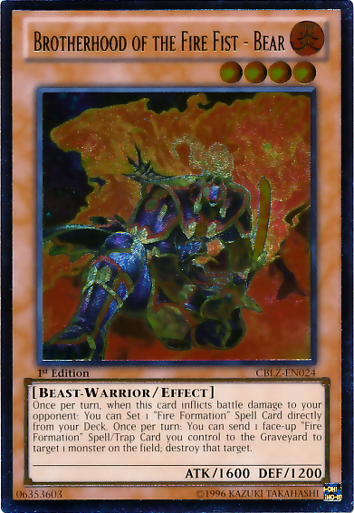 Brotherhood of the Fire Fist - Bear [CBLZ-EN024] Ultimate Rare - PokeCharles PokeStore