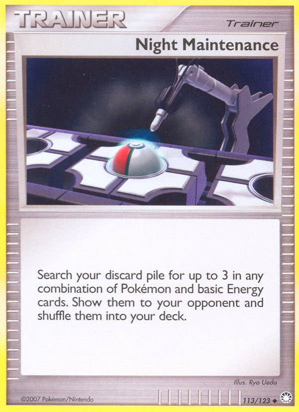 Night Maintenance (113/123) [Diamond & Pearl: Mysterious Treasures] - PokeCharles PokeStore
