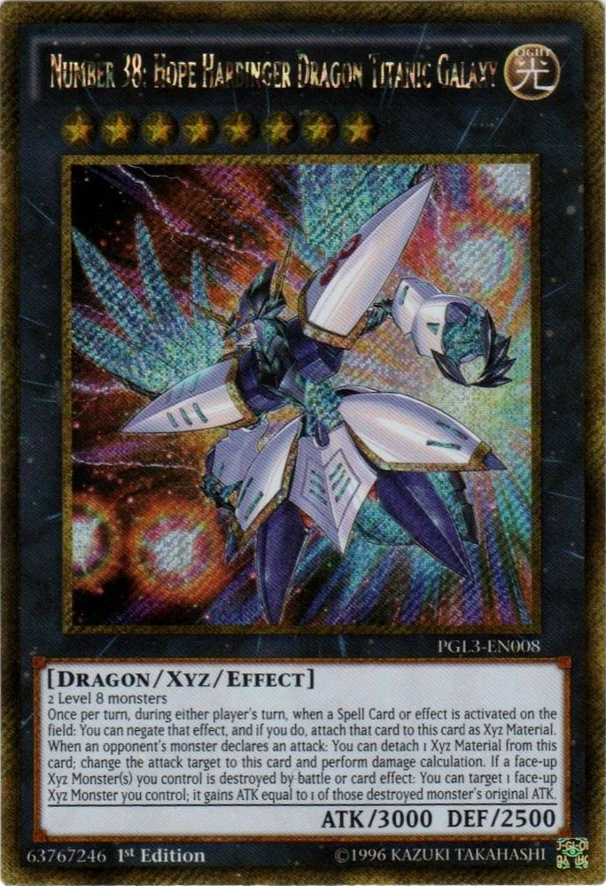 Number 38: Hope Harbinger Dragon Titanic Galaxy [PGL3-EN008] Gold Secret Rare - PokeCharles PokeStore