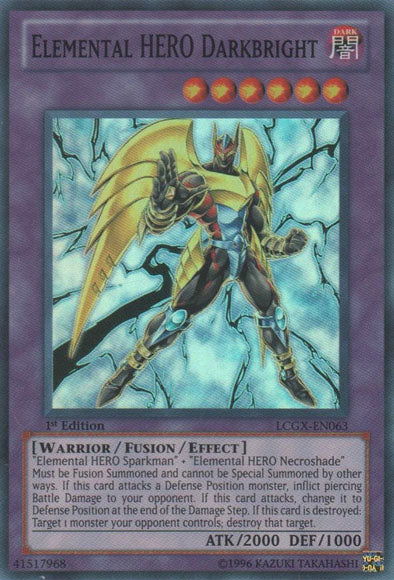 Elemental HERO Darkbright [LCGX-EN063] Super Rare - PokeCharles PokeStore