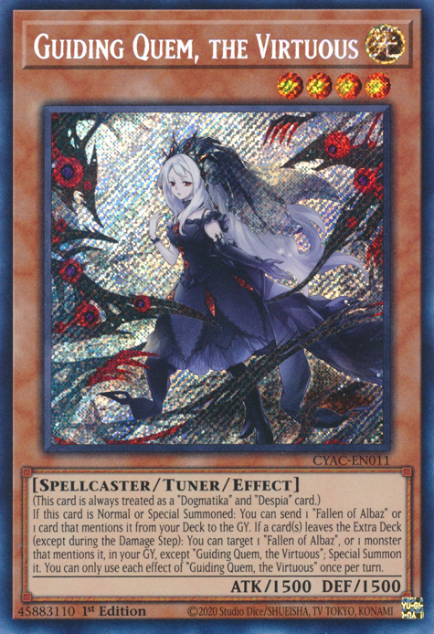 Guiding Quem, the Virtuous [CYAC-EN011] Secret Rare - PokeCharles PokeStore
