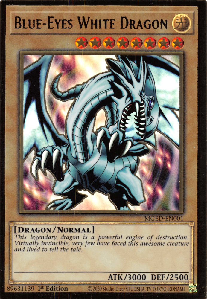 Blue-Eyes White Dragon (Alternate Art) [MGED-EN001] Gold Rare - PokeCharles PokeStore