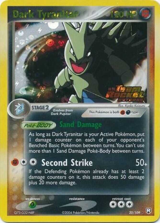 tyranitar pokemon card ex Dark Tyranitar (20/109) (Stamped) [EX: Team Rocket Returns]